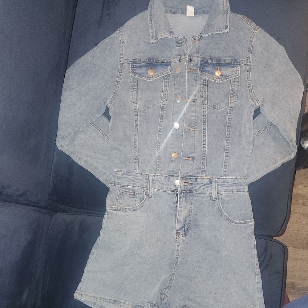 Women's Denim Jean Shorts/Romper